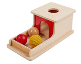 Adena Montessori Full Size Object Permanence Box with Tray Three Balls (Wood, Plastic,Knitted), Montessori Toys for Babies Infant 6-12 Month 1 Year Adena Montessori