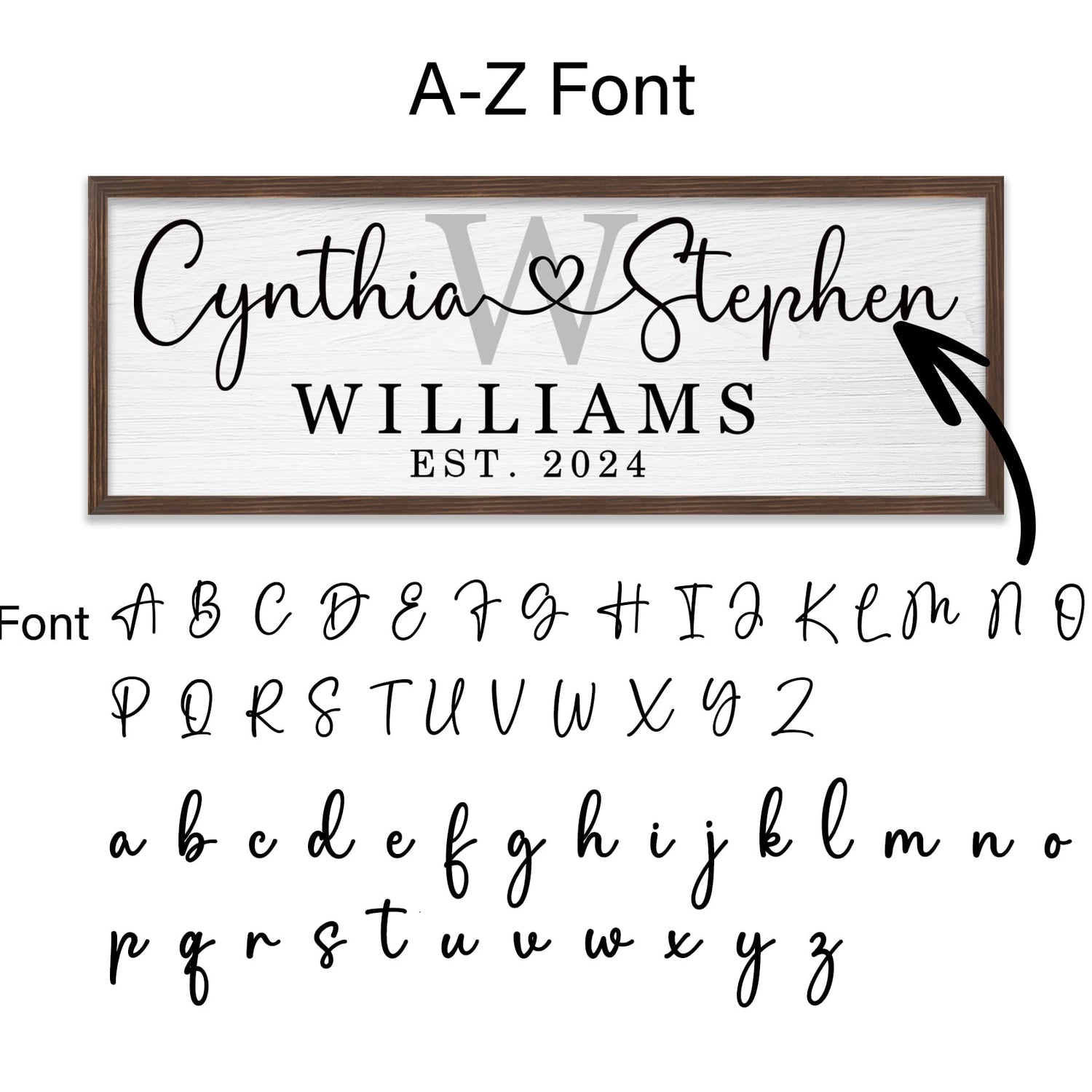 Personalized Framed Wooden Couple Name Sign Wedding Gifts for Couple Personalized Wooden Name Sign Personalized Wooden Couples Name Sign Farmhouse YCHARTSIGN