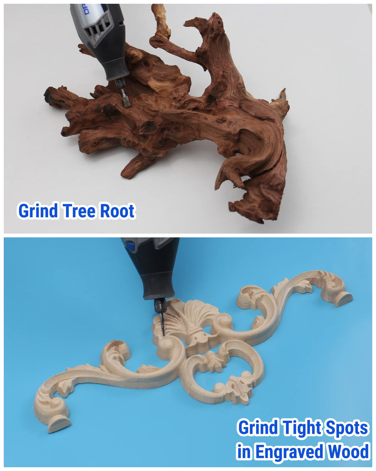 Mars-Rock Carbide Burr Set Compatible with Dremel Milwaukee 1/8" Shank 20PCS Die Grinder Rotary Tool Rasp Bits Accessories Attachments Metal Wood Mars-Rock