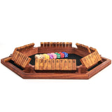 AMEROUS Upgraded 1-6 Players Shut The Box Dice Game, Wooden Board Table Math Game with 16 Dice for Kids Adults, Family Classroom Home Party or Pub AMEROUS