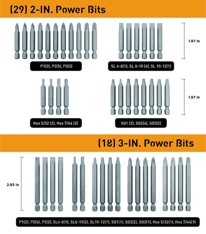 Jackson Palmer 218 Piece Ultimate Screwdriver Bit Set, High Grade Carbon Steel, Includes Hard-to-Find Security Bits - WoodArtSupply