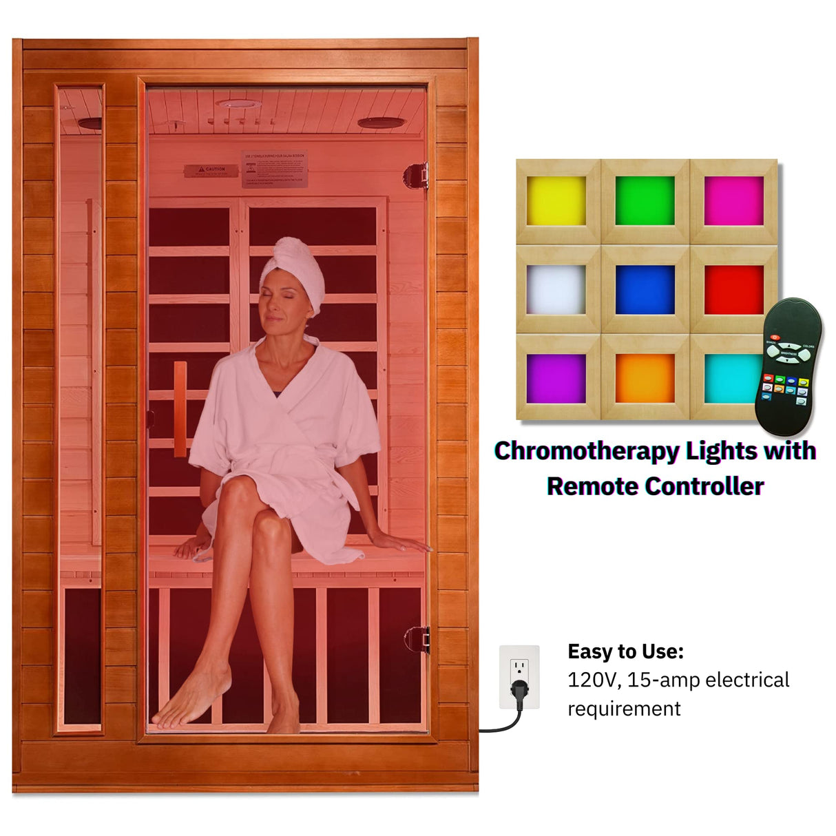 Dynamic Cardoba DYN-6203-01 Low EMF (Under 8 MG) FAR Infrared Sauna - Curb Side Delivery DYNAMIC SAUNAS
