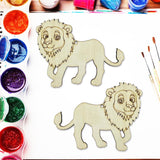 30pcs Unfinished Lion Wood Cutouts Lion Wood DIY Crafts Cutouts Blank Wooden Lion Shaped Hanging Ornaments KRSHEMDE