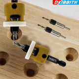 3 Pcs Countersink Drill Bit Set, HSS M2 Tapered Bits #10#12#14-1/8" 9/64" 5/32" Drill, 3/8” 82° Counter-Bore, 1/4” Hex Shank, with Adjustable Depth - WoodArtSupply