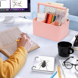 LAFARA Art Supply Storage Organizer, Multipurpose Caddy Organizer with Handle and Adjustable Divider, Plastic Portable Craft Storage Organizer Caddy LAFARA