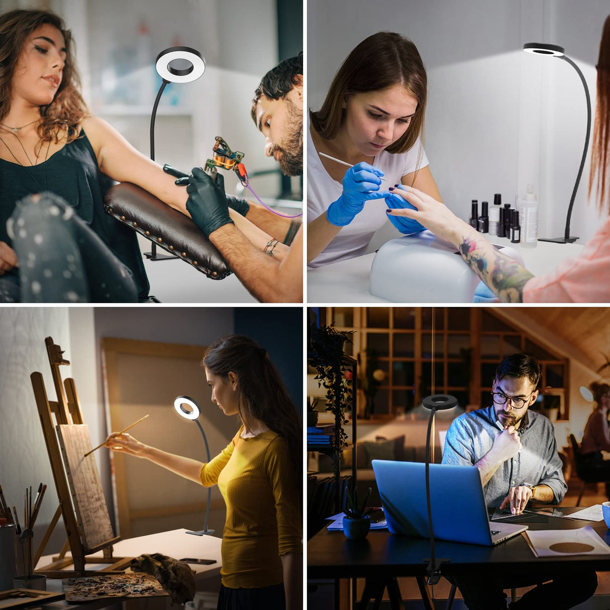 iZELL Desk Lamp, [3 Color Modes & 10 Brightness] LED Reading Light with Clamp, Flexible Gooseneck Book Light for Kids Reading Book in Bed at Night iZELL