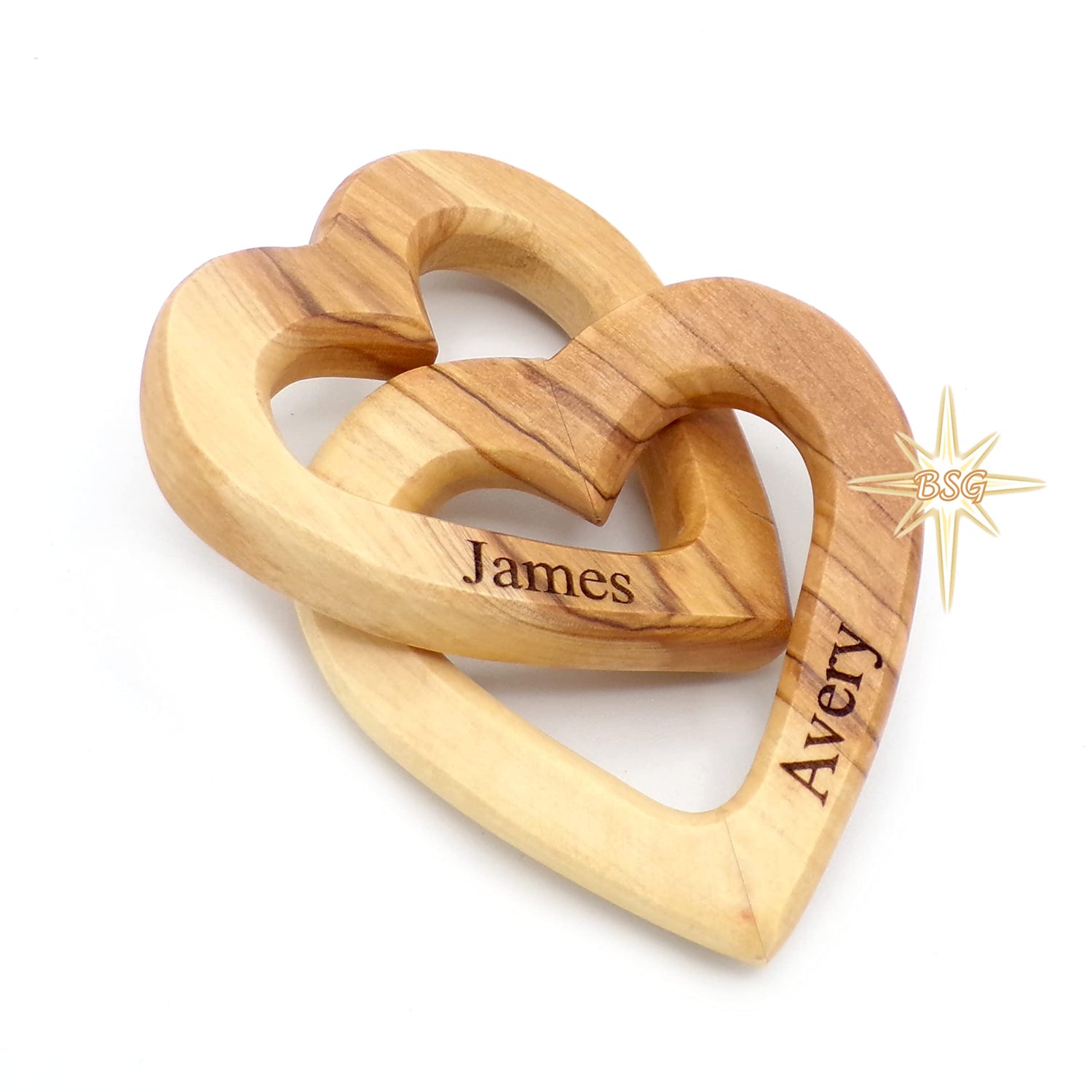 Customized Gifts, Olive Wood Hearts, Personalized Valentines Day Gift, Together Forever, Unique and Cute for Engagement, Wedding, Anniversary, Dacaret Factory
