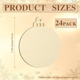 Soaoo 24 Pcs Extra Large 7" Christmas Round Wooden Discs Wooden Christmas Ornaments Hanging Wood Circles DIY Blank Unfinished Wood Slices with Holes Soaoo