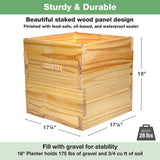 EXCELLO GLOBAL PRODUCTS Extra Large Decorative Wooden Planter, Universal Pole Support for String Light Poles Umbrella Bird Feeders Solid Wood Outdoor EXCELLO GLOBAL PRODUCTS