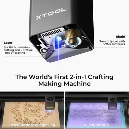 xTool M1 10w 2-In-1 Laser Engraver with Integrated Enclosure, RA2 Pro Rotary, Material Box and Camera Included Vinly Cutter Machine, Laser Engraver