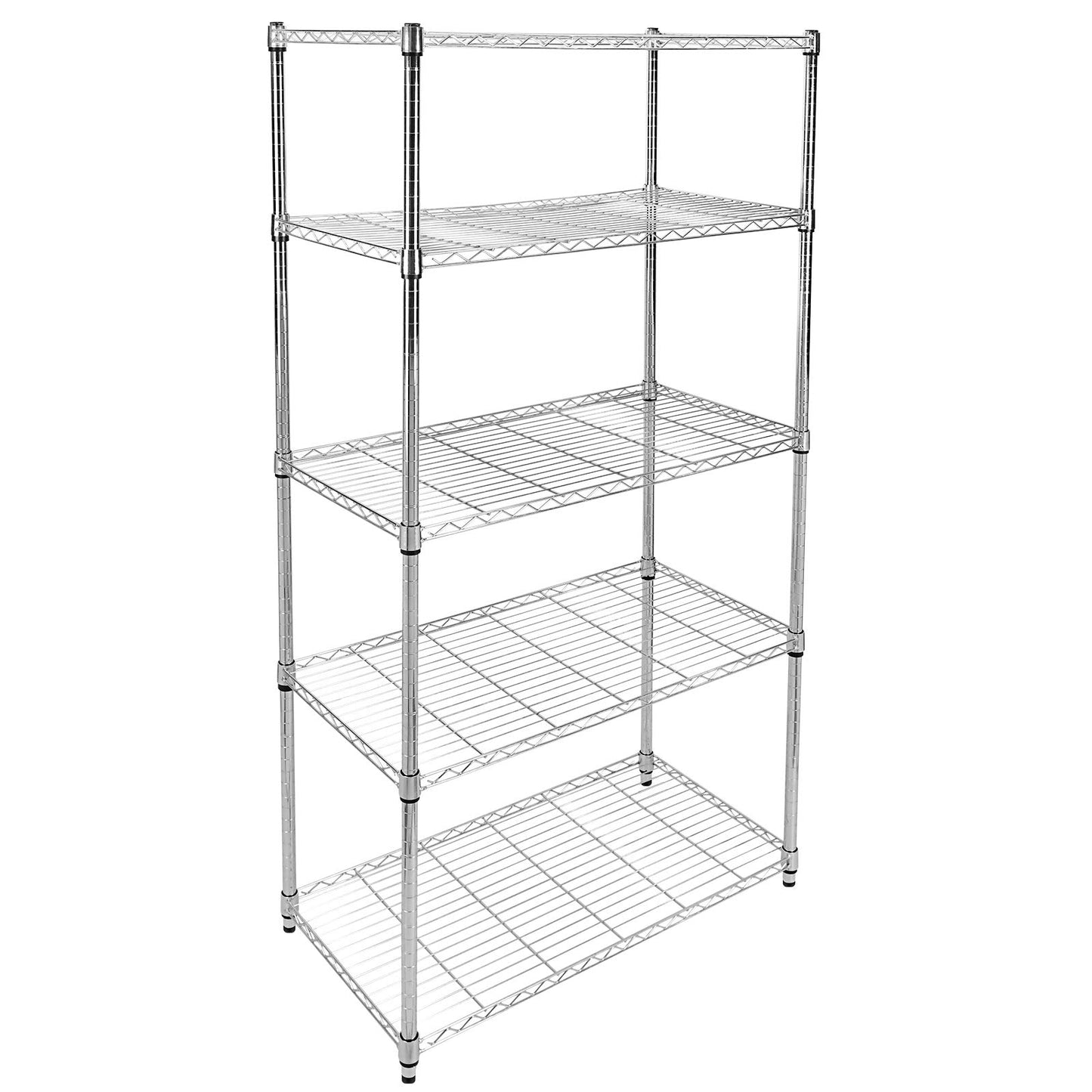 YSSOA 5-Tier Heavy Duty Storage Shelving Unit ,Chrome,35L x 18W x 70H inch - WoodArtSupply