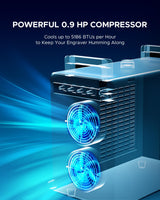 OMTech 6L Dual Industrial Water Chiller 0.9hp 3.2gpm 2 Inlets & Outlets Powerful Water Cooling System CW-5202 Water Cooler to Chill Two 60W 70W 80W OMTech