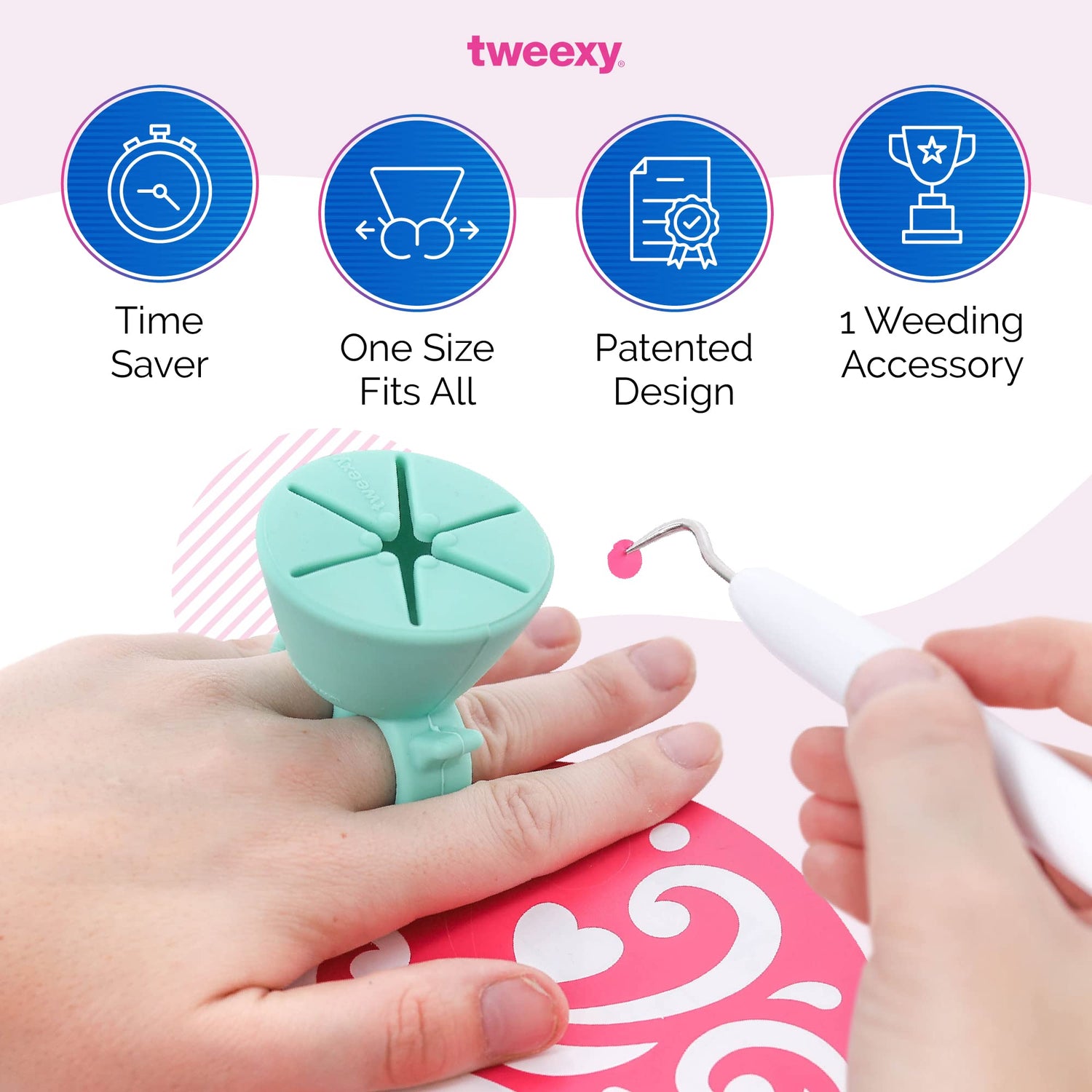 tweexy Craft Vinyl Weeding Scrap Collector Ring | Weeding Tools for Vinyl Heat Transfer, HTV Crafting & Adhesive Paper Sheets Holder | Portable Heat tweexy