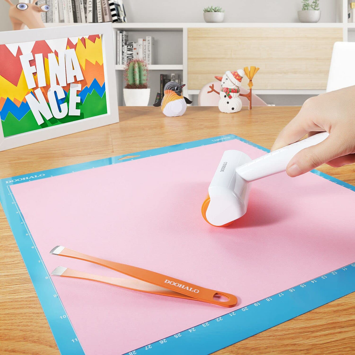 DOOHALO Brayer Roller Vinyl Weeding Tools for Cricut Tools Crafting Basic Accessories Set Kit for Silhouette Weeding Scraper Spatula Tweezers DOOHALO