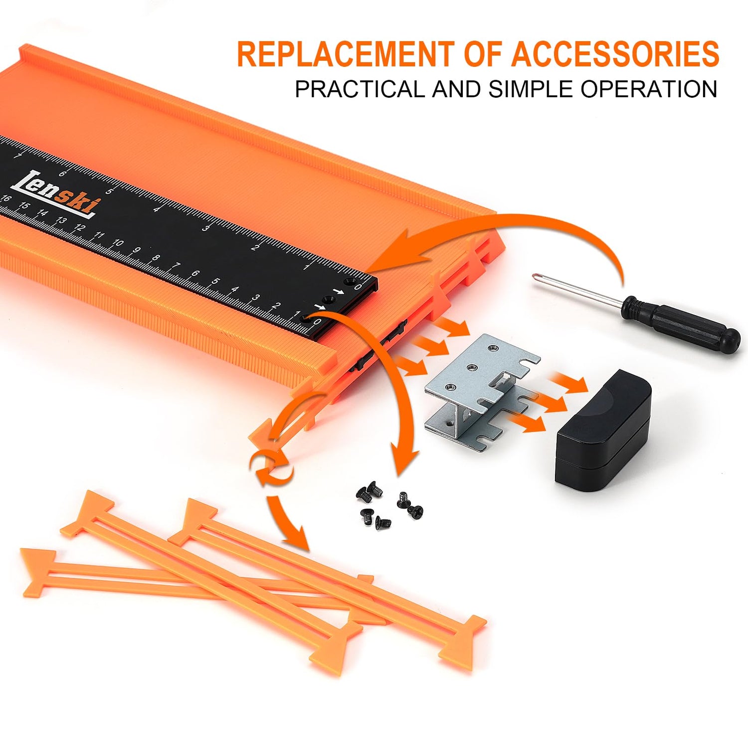 Lenski Stocking Stuffers Gifts for Men, Connectable Contour Gauge Mens Gifts for Christmas, Gifts for Dad Him Husband, Dad Gifts for Men Who Have Lenski