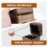 WisePoint Personalized Wooden Ring Box, Mini Engagement Ring Holder Box with Single Slot, Square Wedding Ring Box for Ring, Elegant and Retro Ring WisePoint