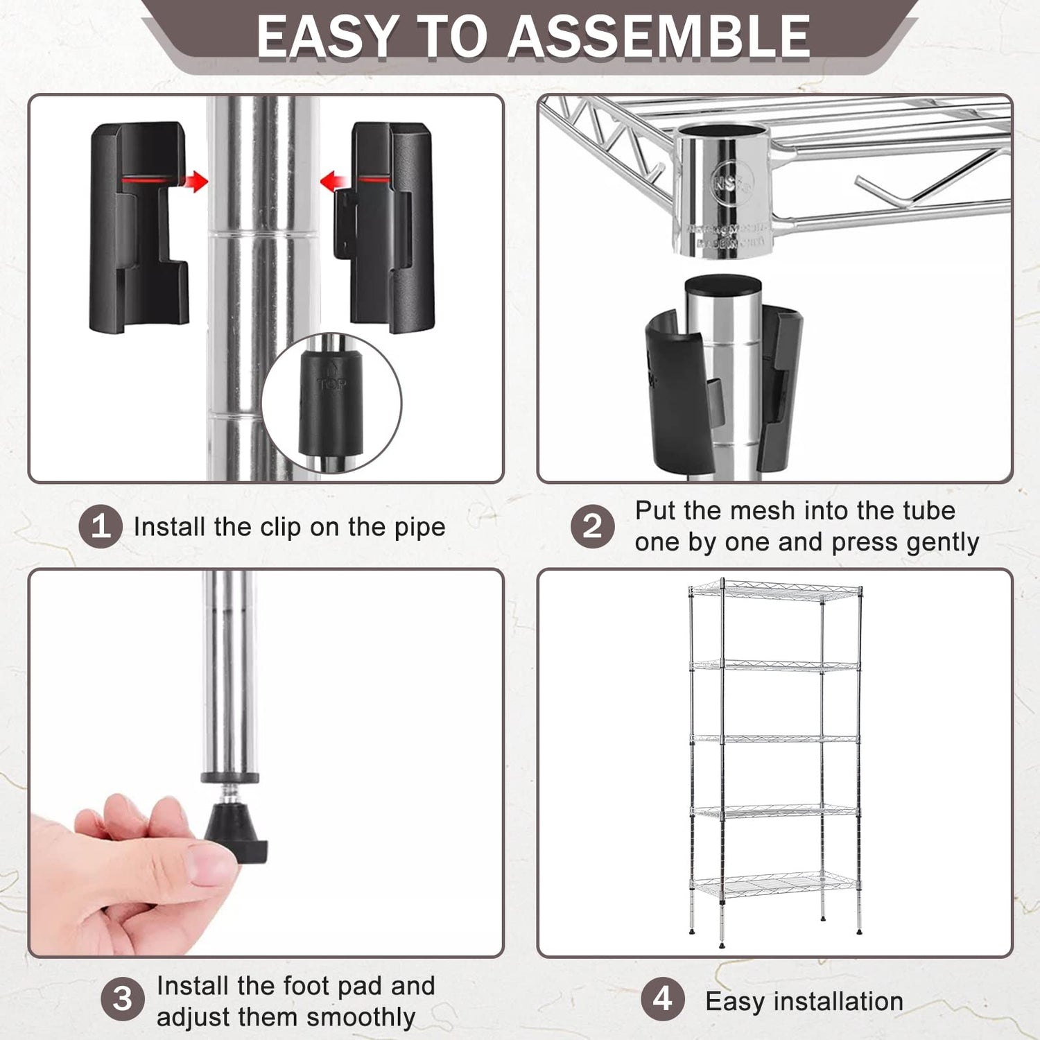 5 Tier Metal Storage Shelves 36" L x 14" W x 72" H Adjustable Wire Shelving Unit 1250LBS Metal Shelves Garage Storage Pantry Shelves Storage Rack XXkseh