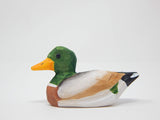 Selsela Mallard Duck Ornament Wood Hanging Figurine Drake Male Handmade Carving Holiday Decoration Decoy Small Animal Selsela