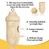 Thread Detachable Hummingbird Houses，Natural Wooden Hummingbird Houses for Outside Hanging，Premium Bird Houses for Garden Window Outdoor Home,3 LPUSA