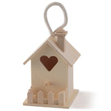 4.7" Heart & Fence Birdhouse by Make Market - Unfinished Hanging Birdhouse Made of 100% Wood, Outdoor Nesting Boxes - Bulk 12 Pack Make Market