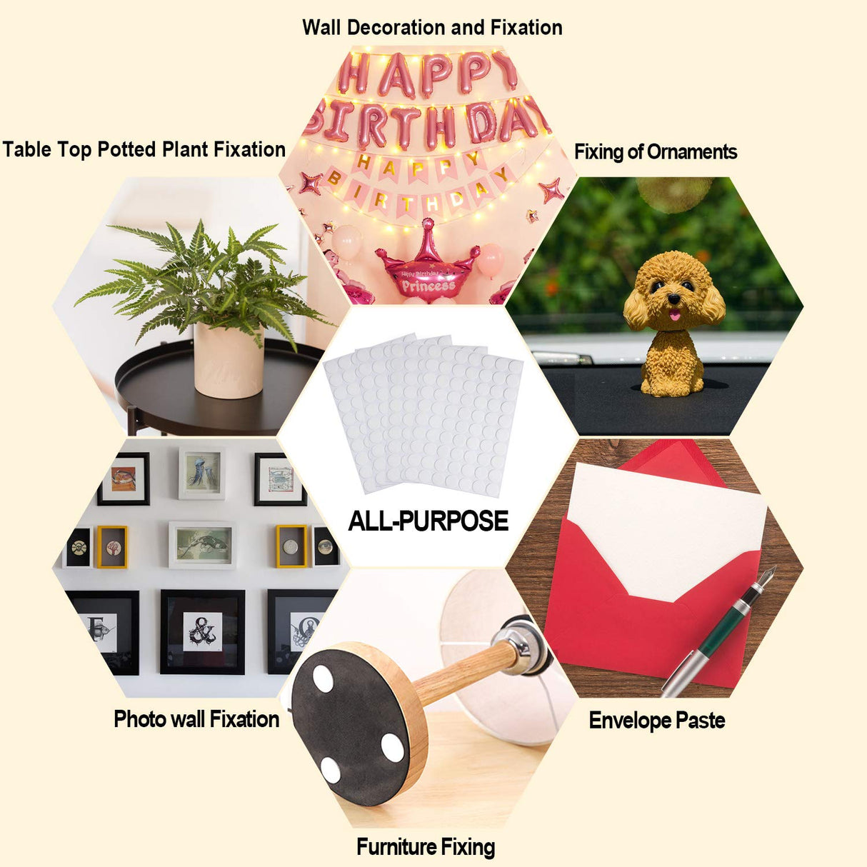 JANYUN 280 Pcs Double Sided Sticky Dot Stickers Removable Round Putty Clear Sticky Tack No Trace Sticky Putty Waterproof Small Stickers for Festival JANYUN