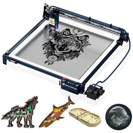 SCULPFUN S30 Ultra 22W Laser Engraver, 0.005mm High Cutting Precision, Replaceable Lens Includes Laser Repair Kit, Laser Engraving Machine for Wood, SCULPFUN