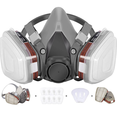 WAKYFLX Reusable Half Face Cover - 6200 Half Respirаtor Face Cover，for Paint, Dust and Formaldehyde, Sanding, Polishing,Spraying,Against WAKYFLX