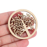48Pcs Organic Tree of Life, Mini Round Tree of Life Unfinished Wooden Plaque Wooden Tree Shape Craft Blank for Christmas, Wedding, Guestbook, HERCHR