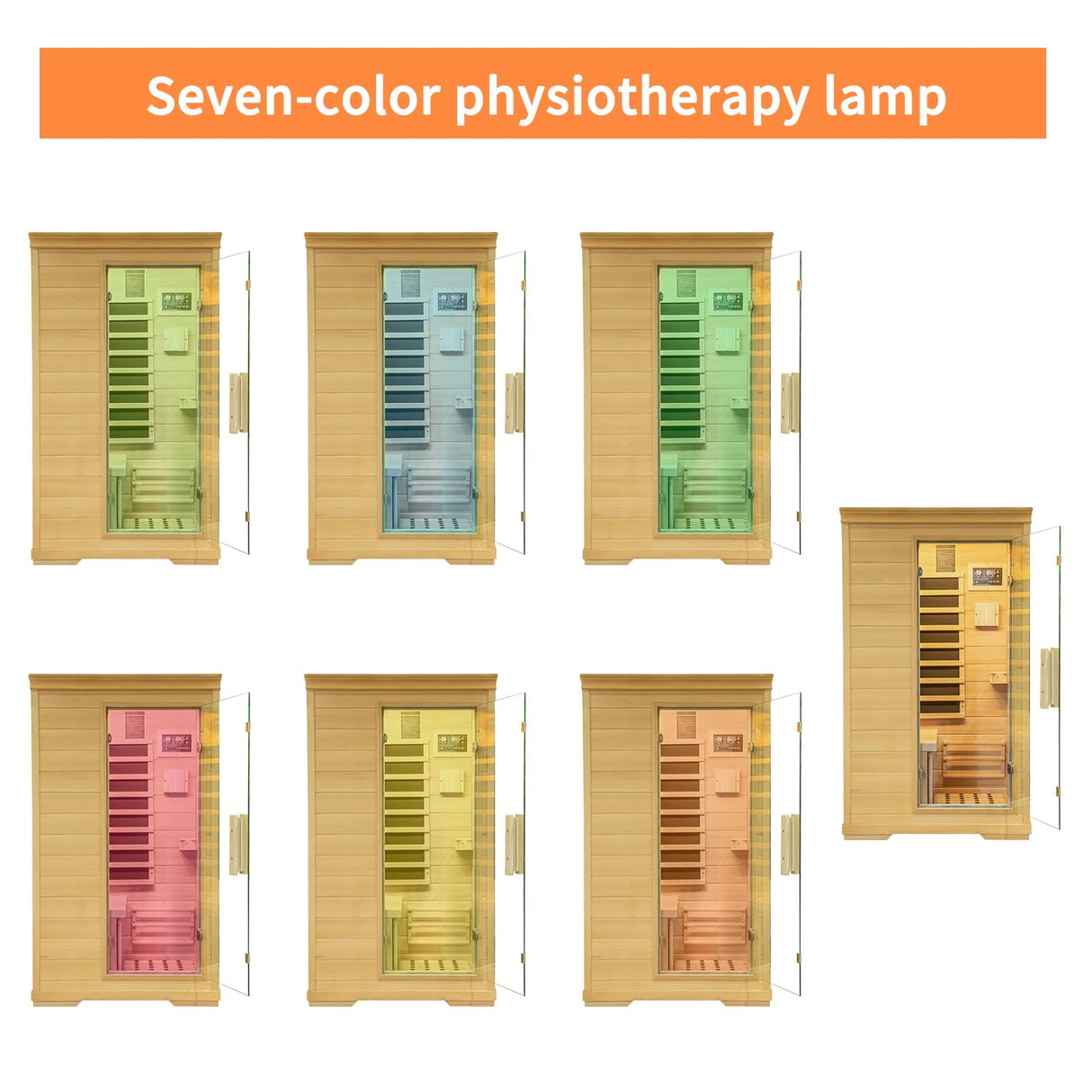 Zugoni 1 Person Mini Far Infrared Sauna Room, Wood Side-Opening Indoor Sauna Low EMF 5 Heating Panels 1050W Infrared Therapy for Personal Wooden Dry Zugoni