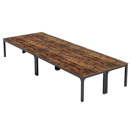 Tribesigns 13FT Conference Table,Large Rectangle Meeting Seminar Table for 12-16 Person,Long Business Tables (Brown, 4PCS) Tribesigns