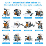 Sillbird STEM 12-in-1 Education Solar Robot Toys -190 Pieces DIY Building Science Experiment Kit for Kids Aged 8-10 and Older,Solar Powered by The Sillbird