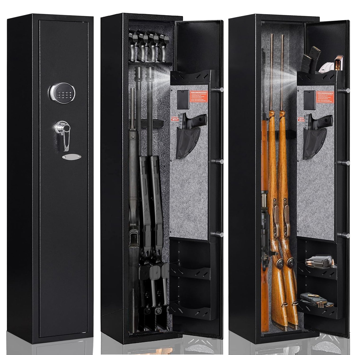 KAER Gun Safe,Rifle Safe,Gun Safes for Home Rifle and Pistols,Gun Security Cabinet,Gun Cabinet for Rifles and Shotguns with Removable Storage Shelf KAER