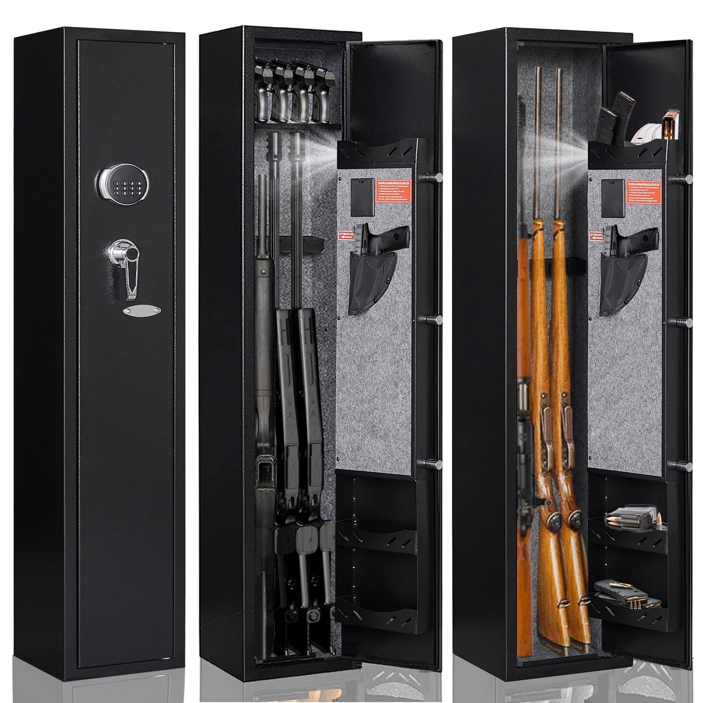 KAER Gun Safe,Rifle Safe,Gun Safes for Home Rifle and Pistols,Gun Security Cabinet,Gun Cabinet for Rifles and Shotguns with Removable Storage Shelf - WoodArtSupply