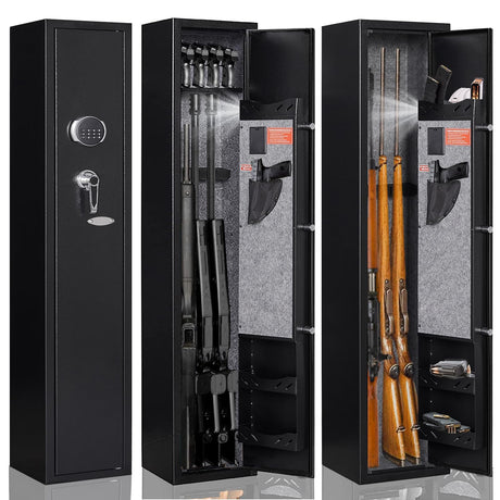 KAER Gun Safe,Rifle Safe,Gun Safes for Home Rifle and Pistols,Gun Security Cabinet,Gun Cabinet for Rifles and Shotguns with Removable Storage Shelf KAER