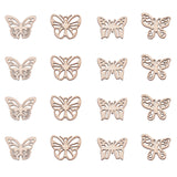 KitBeads 100pcs Random Butterfly Wooden Ornaments Butterfly Unfinished Wood Cutouts Slice Blank Wood Piece Embellishments for DIY Crafts KitBeads