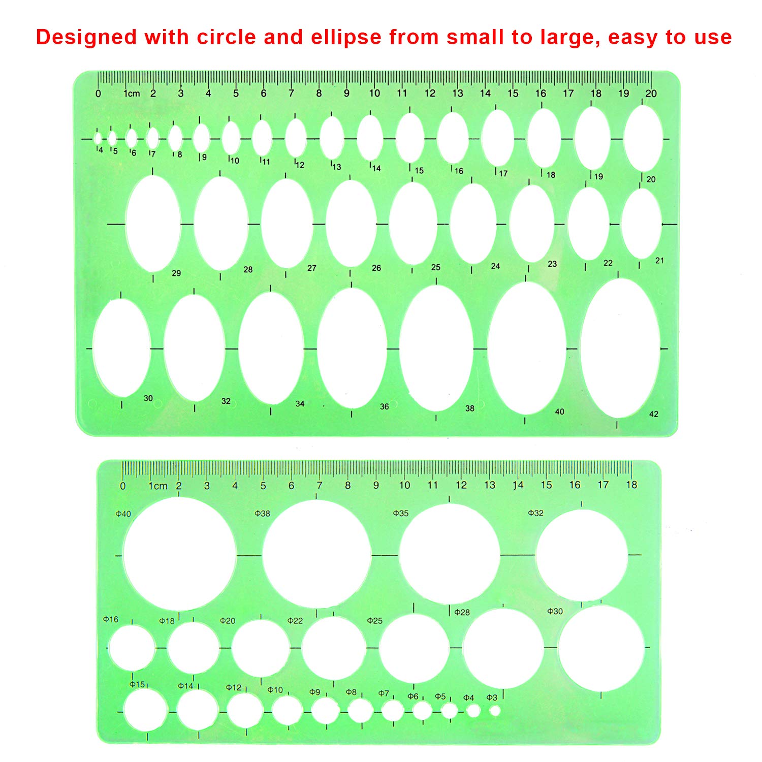 SIQUK 9 Pieces Drawings Templates French Curve Geometric Templates Measuring Rulers Clear Green Plastic Rulers for Engineering, Studying and SIQUK