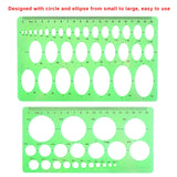 SIQUK 9 Pieces Drawings Templates French Curve Geometric Templates Measuring Rulers Clear Green Plastic Rulers for Engineering, Studying and SIQUK