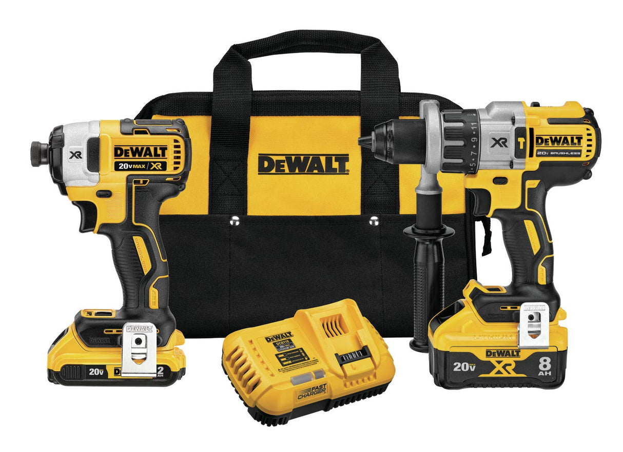 DEWALT 20V MAX* XR Cordless Drill Combo Kit, Hammer Drill & Impact Driver, Power Detect Technology (DCK299D1W1) DEWALT