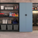 BESFUR Metal Storage Cabinet, Steel Locking Storage Cabinet with 2 Doors and 4 Shelves for Garage, Office, Classroom BESFUR