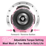 WORKPRO 20V Pink Cordless Drill Driver Set, 3/8” Keyless Chuck, 2.0 Ah Li-ion Battery, 1 Hour Fast Charger and 11-inch Storage Bag Included - Pink WORKPRO