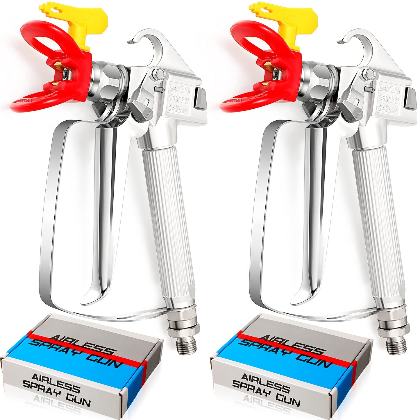 SG02 Airless Paint Spray Gun High Pressure 3600PSI 517 Tip Swivel Joint for Pump Sprayer Parts Accessories(2 Sets) - WoodArtSupply