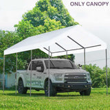 12'x20' Upgraded Carport Replacement Top Canopy Cover for Car Garage Shelter Tent Party Tent with Ball Bungees White (Only Top Cover, Frame is not Vanteriam