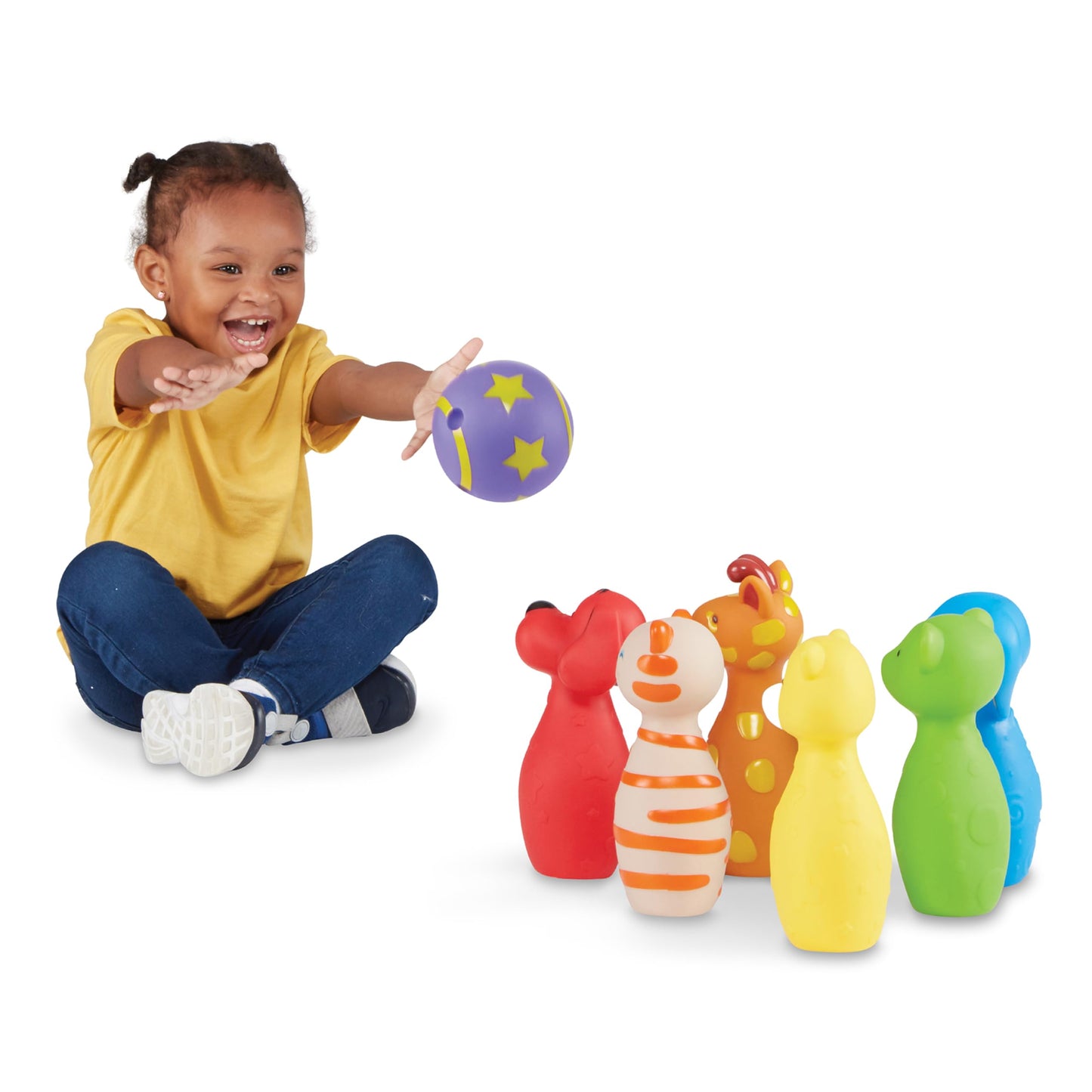 Melissa & Doug K's Kids Bowling Friends Play Set and Game With 6 Pins and Convenient Carrying Case - Indoor, Outdoor Toys For Toddlers Ages 2+ - WoodArtSupply