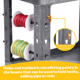 ELAFROS Heavy Duty Plastic Utility Cart 34 x 17 Inch - Work Cart Tub Storage W/Deep Shelves and Full Swivel Wheels Safely Holds up to 550 lbs - 2 ELAFROS