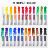 LIGHTWISH Professional Watercolor Paint Tube Set Artist Grade, 9 ML 24 Vivid Colors Art Supplies, Premium Non Toxic Water Colors Paint for Adults, LIGHTWISH