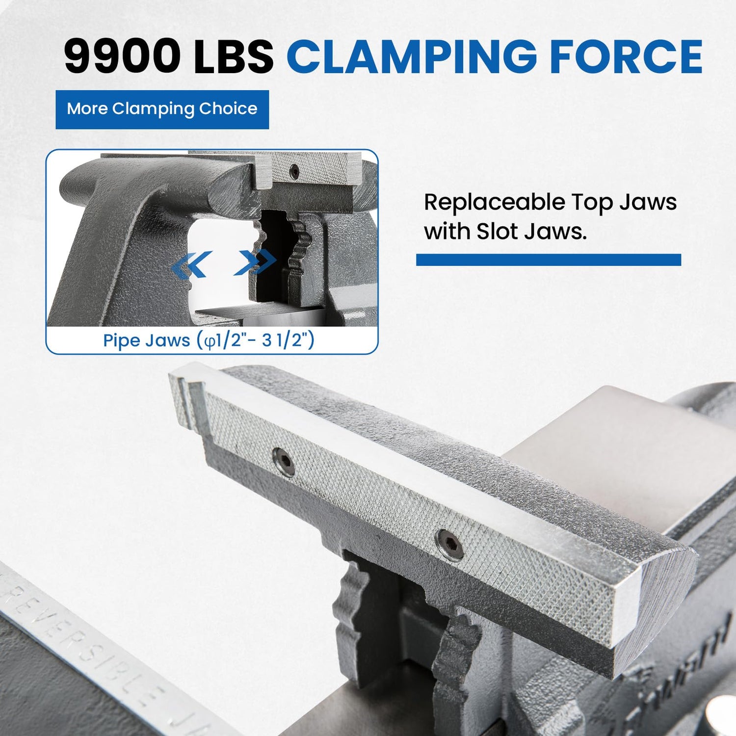 Forward CR60A 6.5-Inch Bench Vise Swivel Base Heavy Duty with Anvil (6 1/2") Gray Forward