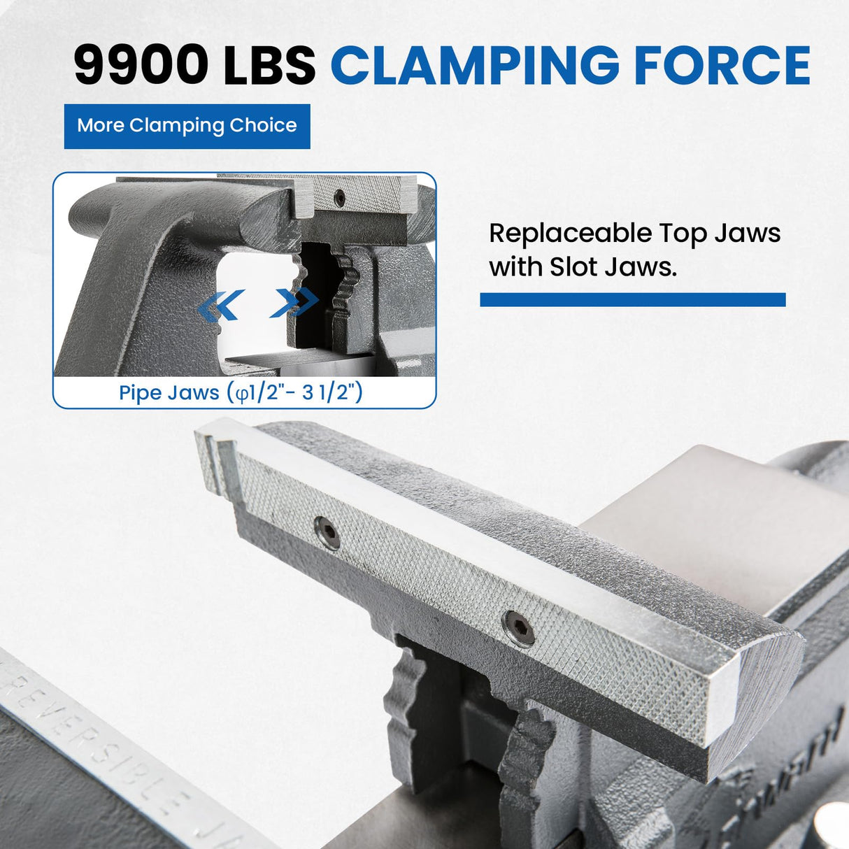 Forward CR60A 6.5-Inch Bench Vise Swivel Base Heavy Duty with Anvil (6 1/2") Gray Forward