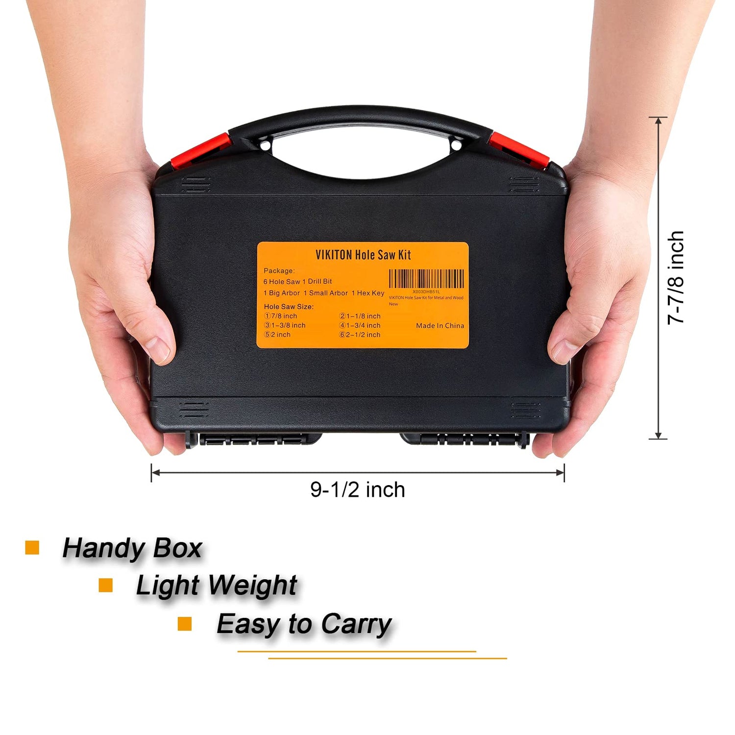 VIKITON Hole Saw Kit for Metal and Wood Plastic Project, Hole Saw Set with Case, 7/8 in to 2-1/2 in, Bi-Metal Hole Cutter with Flat and Smooth VIKITON