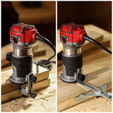 AVID POWER 6.5 Amp 1.25 HP Compact Router Tools for Woodworking, Fixed Base Wood Router with Trim Router Bits, 6 Variable Speeds, Edge Guide, Roller AVID POWER