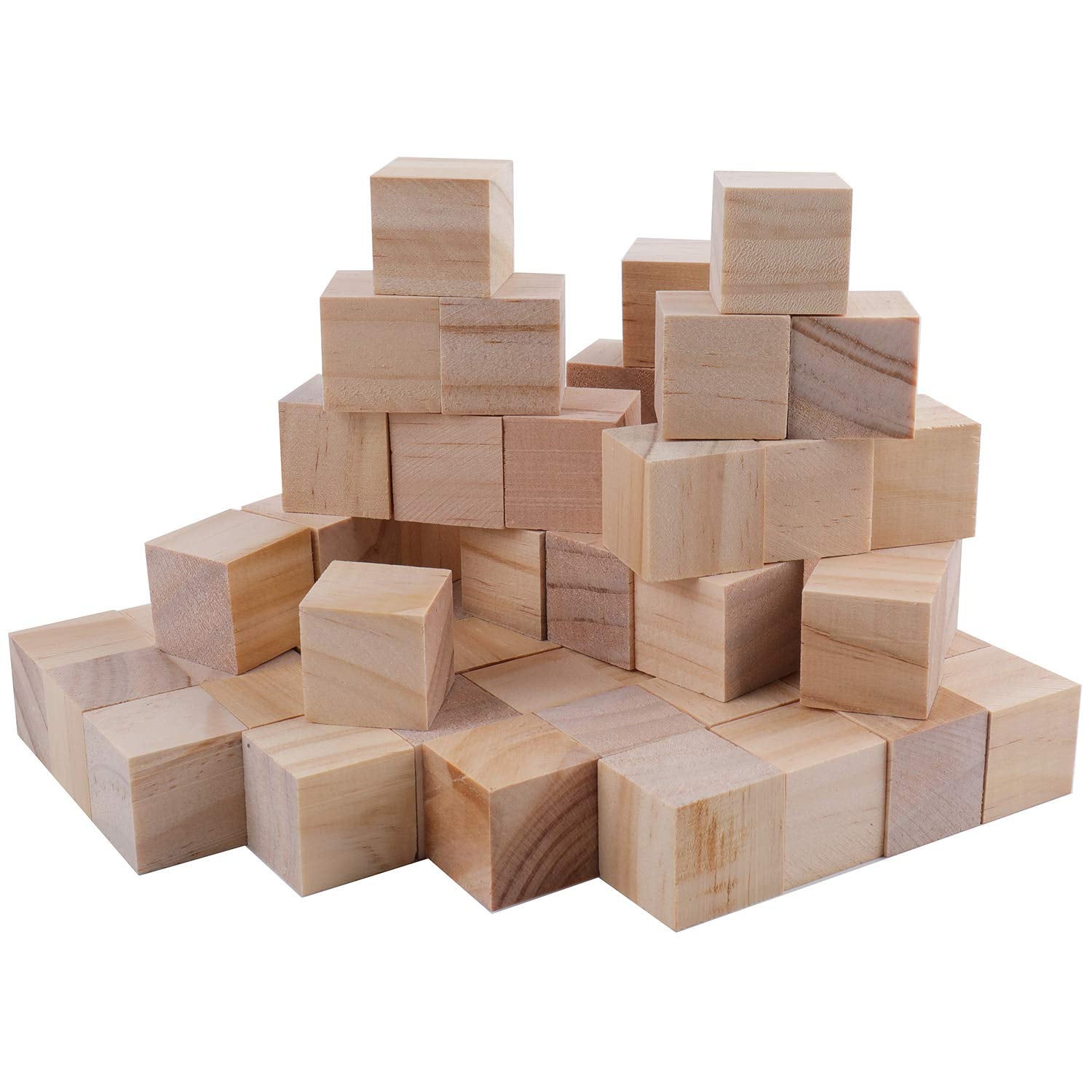 Tosnail 150 Pack 1 Inches Unfinished Wooden Cubes Wooden Blocks - Great for Crafts Making Tosnail